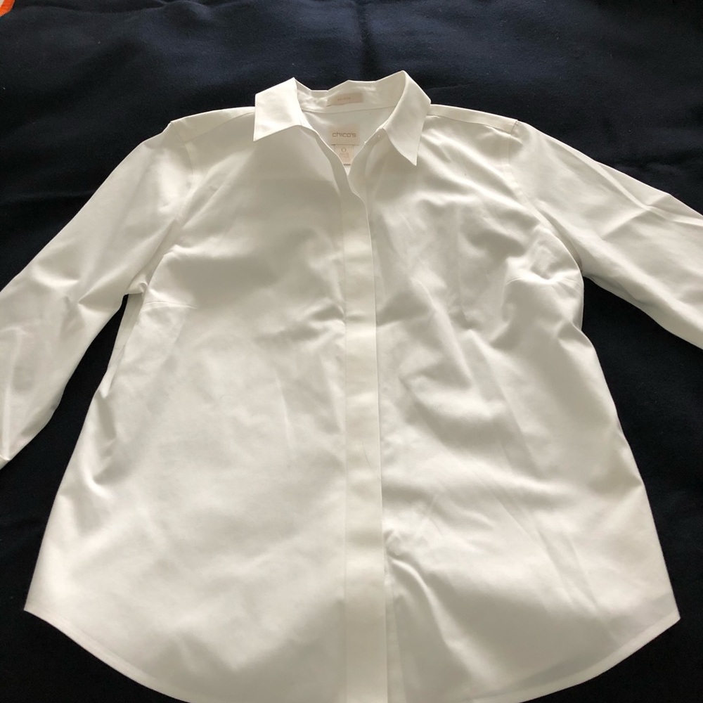 Chico’s crisp white cotton shirt. Worn once.